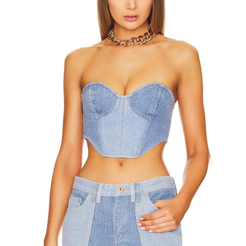 RETROFETE Enzo Denim Top in Patchwork